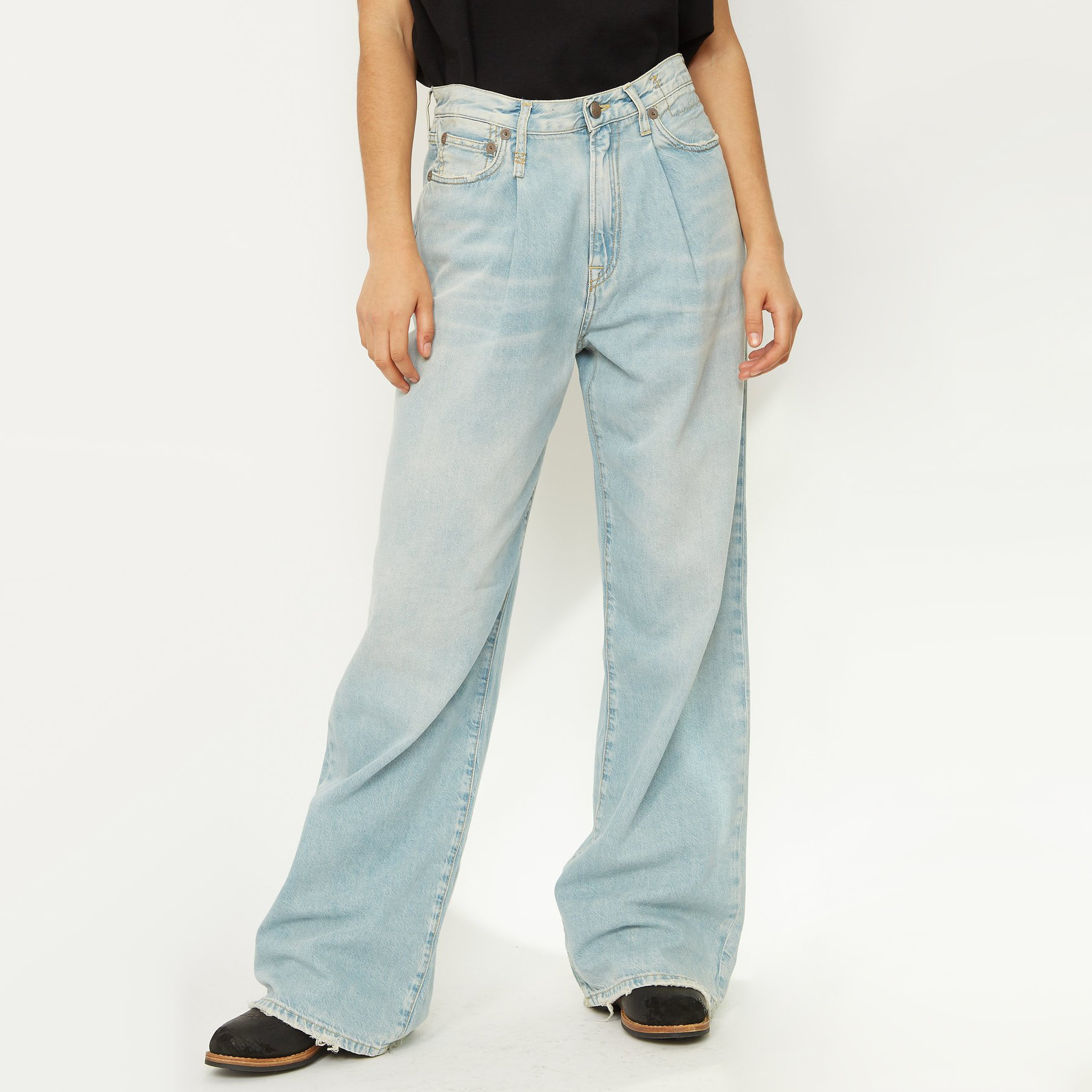 R13 “Damon” pleated wide leg jeans, 27 (fits 28 ish) ** hemmed one inch ** | The Sequel Sale